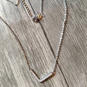 Sparkling Chevron Sterling Silver cz necklace